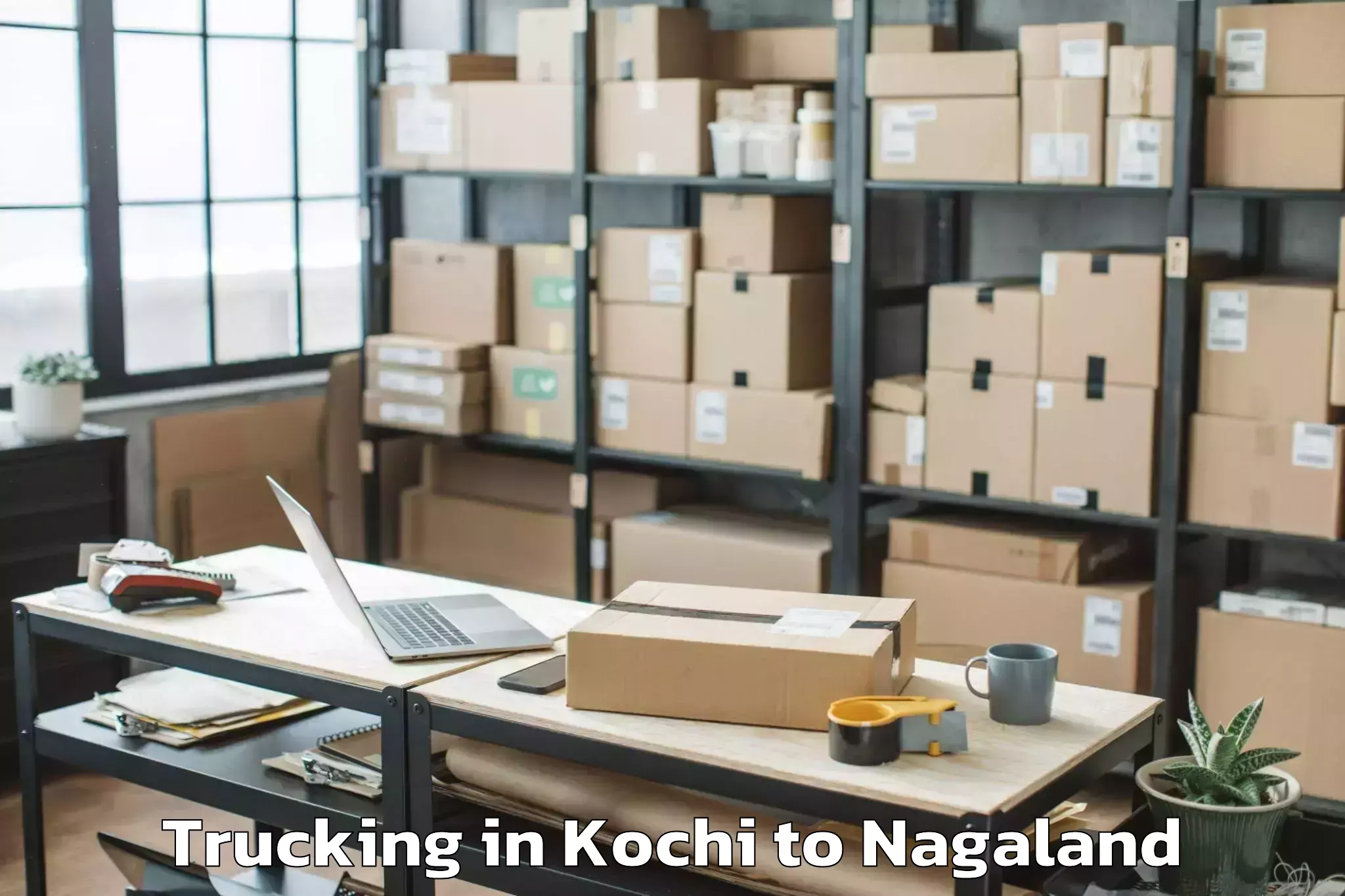 Top Kochi to Wakching Trucking Available